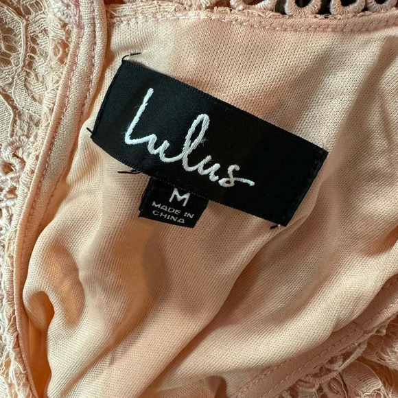NWT Lulus My Sweetheart Blush Pink Lace Mini Dress size Medium - Picture 9 of 15